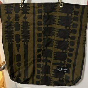 Stylish Olive & Black Patterned Tote